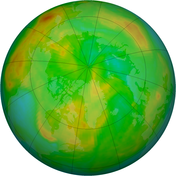 Arctic ozone map for 25 June 1988